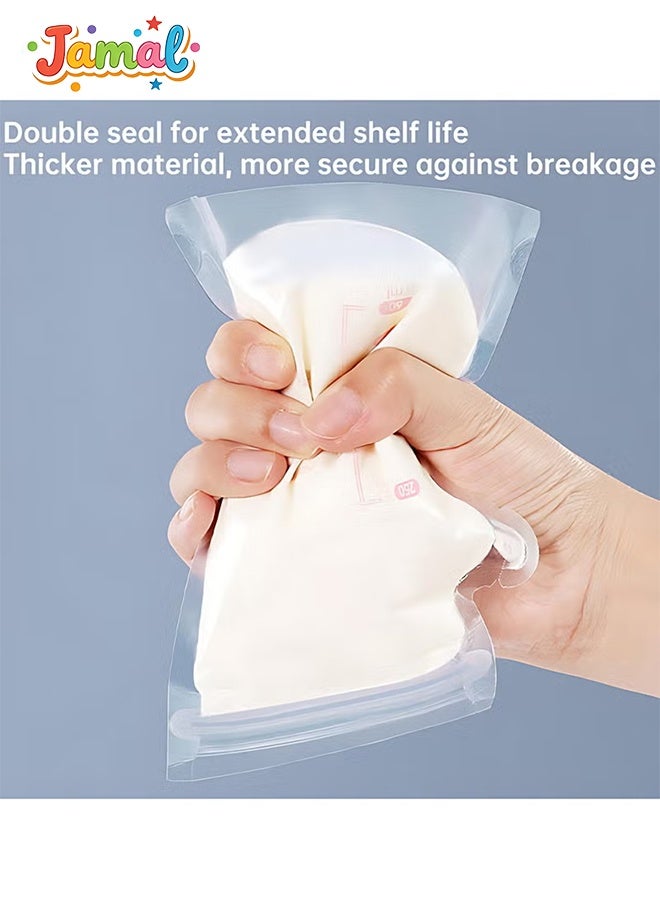 Jamal 100pcs 250ml Breastmilk Storage Bags For Breastfeeding Doubled Sealed Breast Milk Storing Bags BPA Free Self Standing Breastmilk Bags - Image 2